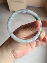 Load image into Gallery viewer, 58.7mm Certified Type A 100% Natural light green/white Jadeite Jade bangle BN15-7081