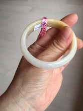 Load image into Gallery viewer, 47.5mm certified 100% natural Type A icy watery light green yellow white oval jadeite jade bangle PC18-6668