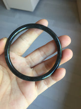Load image into Gallery viewer, 58.1mm Certified Type A 100% Natural light black/gray/Guatemala slim round cut Jadeite bangle PJ78-0667