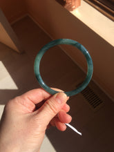 Load image into Gallery viewer, 60.5mm Certified Type A 100% Natural dark green blue gray black slim round cut Guatemala Jadeite bangle PC176-2056