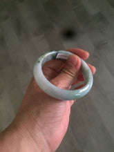 Load image into Gallery viewer, 50.5mm Certified Type A 100% Natural dark green Jadeite Jade oval bangle AJ70-0610
