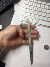 Load image into Gallery viewer, 18.5cm 100% Natural black white ink painting(水墨画) Xiu Jade (Serpentine) Hairpin AW63