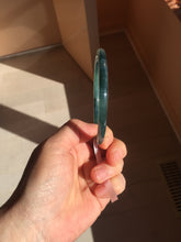 Load image into Gallery viewer, 60.5mm Certified Type A 100% Natural dark green blue gray black slim round cut Guatemala Jadeite bangle PC176-2056