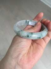 Load image into Gallery viewer, 54.9mm Certificated light green/purple with green floating flowers jadeite jade bangle S84-7072