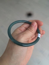 Load image into Gallery viewer, 57mm Certified Type A 100% Natural dark green/blue/gray round cut Guatemala Jadeite jade bangle BG41-2460