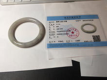 Load image into Gallery viewer, 57.4mm Certified Type A 100% Natural light green purple with flying yellow dandelion round cut Jadeite Jade bangle BQ52-8186