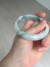 Load image into Gallery viewer, 54.9mm Certificated light green/purple with green floating flowers jadeite jade bangle S84-7072