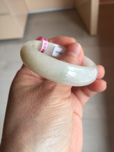 Load image into Gallery viewer, 47mm certified 100% natural Type A icy watery light green yellow white oval jadeite jade bangle PC17-6671