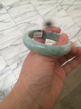 Load image into Gallery viewer, 50.5mm Certified Type A 100% Natural dark green Jadeite Jade oval bangle AJ70-0610