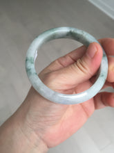 Load image into Gallery viewer, 54.9mm Certificated light green/purple with green floating flowers jadeite jade bangle S84-7072