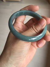 Load image into Gallery viewer, 54mm Certified Type A 100% Natural dark green/light blue/gray/black Guatemala Jadeite bangle BQ31-1432