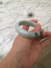 Load image into Gallery viewer, 50.5mm Certified Type A 100% Natural dark green Jadeite Jade oval bangle AJ70-0610
