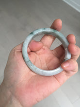 Load image into Gallery viewer, 54.9mm Certificated light green/purple with green floating flowers jadeite jade bangle S84-7072