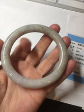 Load image into Gallery viewer, 57.4mm Certified Type A 100% Natural light green purple with flying yellow dandelion round cut Jadeite Jade bangle BQ52-8186