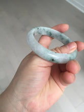 Load image into Gallery viewer, 54.9mm Certificated light green/purple with green floating flowers jadeite jade bangle S84-7072