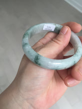 Load image into Gallery viewer, 54.9mm Certificated light green/purple with green floating flowers jadeite jade bangle S84-7072