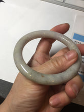 Load image into Gallery viewer, 57.4mm Certified Type A 100% Natural light green purple with flying yellow dandelion round cut Jadeite Jade bangle BQ52-8186