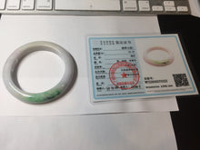 Load image into Gallery viewer, 59mm certified 100% Natural type A sunny green light purple white Jadeite Jade bangle PC252-0322