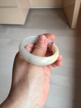 Load image into Gallery viewer, 47mm certified 100% natural Type A icy watery light green yellow white oval jadeite jade bangle PC17-6671
