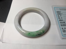 Load image into Gallery viewer, 59mm certified 100% Natural type A sunny green light purple white Jadeite Jade bangle PC252-0322