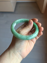Load image into Gallery viewer, 59mm Certified Type A 100% Natural sunny green gray Jadeite Jade bangle BG236-9898
