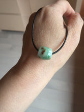 Load image into Gallery viewer, 13mm Type A 100% Natural sunny green/white/light purple olive shape Jadeite Jade LuluTong (Every road is smooth) bead pendant group PB119