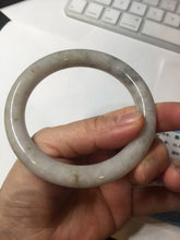 Load image into Gallery viewer, 57.4mm Certified Type A 100% Natural light green purple with flying yellow dandelion round cut Jadeite Jade bangle BQ52-8186