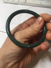 Load image into Gallery viewer, 55.4mm Certified Type A 100% Natural dark green/blue/gray Guatemala slim round cut Jadeite bangle PH139-4309