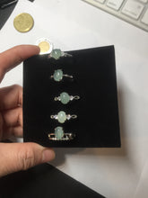 Load image into Gallery viewer, 100% natural type A icy watery green dark green four-prong jadeite jade ring group AA88