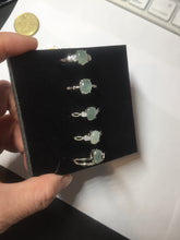 Load image into Gallery viewer, 100% natural type A icy watery green dark green four-prong jadeite jade ring group AA88