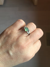 Load image into Gallery viewer, 100% natural type A icy watery green dark green four-prong jadeite jade ring group BP145