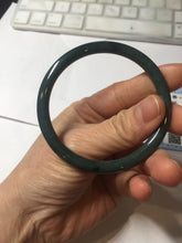 Load image into Gallery viewer, 55.4mm Certified Type A 100% Natural dark green/blue/gray Guatemala slim round cut Jadeite bangle PH139-4309
