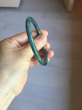 Load image into Gallery viewer, 58.5mm Certified Type A 100% Natural light black/green/gray/purple Guatemala slim round cut Jadeite bangle PJ77-0655