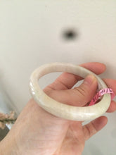 Load image into Gallery viewer, 57.9mm certified Type A 100% Natural beige yellow Jadeite Jade bangle G45-6731