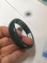 Load image into Gallery viewer, 52.8mm Certified Type A 100% Natural icy watery deep sea green/blue/gray/white Guatemala Jadeite bangle KS91-6393