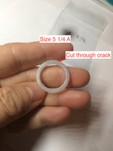 Load image into Gallery viewer, 100% natural type A white slim jadeite jade band ring BF53