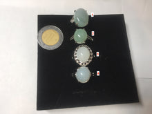 Load image into Gallery viewer, 100% natural type A icy watery green dark green four-prong jadeite jade ring group AA89
