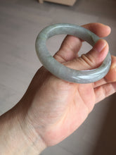 Load image into Gallery viewer, 53mm 100% natural certified dark green/gray jadeite jade bangle BM53-8655