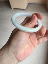 Load image into Gallery viewer, Shopify only 52mm certified type A 100% Natural sunny green/white/yellow oval jadeite jade bangle AR117-0264