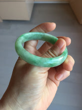 Load image into Gallery viewer, 50mm Certified Type A 100% Natural sunny green gray Oval shape Jadeite Jade bangle BG235-9903