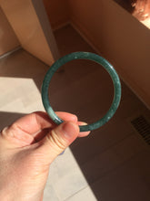 Load image into Gallery viewer, 60.6mm Certified Type A 100% Natural dark green blue gray black slim round cut Guatemala Jadeite bangle PC187-0783