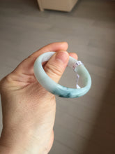Load image into Gallery viewer, 46mm certified 100% natural type A white green orange with floating flowers oval jadeite bangle PH167(AllaboutjadeCanada.com only)