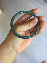 Load image into Gallery viewer, 58.5mm Certified Type A 100% Natural light black/green/gray/purple Guatemala slim round cut Jadeite bangle PJ77-0655
