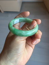 Load image into Gallery viewer, 50mm Certified Type A 100% Natural sunny green gray Oval shape Jadeite Jade bangle BG235-9903