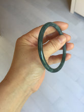 Load image into Gallery viewer, 58.5mm Certified Type A 100% Natural light black/green/gray/purple Guatemala slim round cut Jadeite bangle PJ77-0655