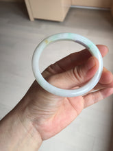 Load image into Gallery viewer, Shopify only 52mm certified type A 100% Natural sunny green/white/yellow oval jadeite jade bangle AR117-0264
