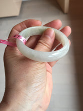 Load image into Gallery viewer, 48mm certified 100% natural Type A icy watery light green yellow white oval jadeite jade bangle PC16-6669
