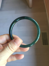 Load image into Gallery viewer, 54.1mm Certified Type A 100% Natural dark green/blue/gray with Guatemala slim round cut Jadeite bangle PJ76-0686