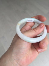 Load image into Gallery viewer, Shopify only 52mm certified type A 100% Natural sunny green/white/yellow oval jadeite jade bangle AR117-0264