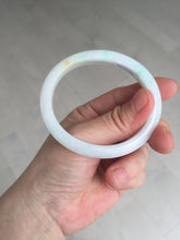 Load image into Gallery viewer, Shopify only 52mm certified type A 100% Natural sunny green/white/yellow oval jadeite jade bangle AR117-0264